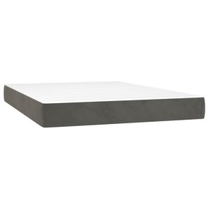 vidaXL Pocketveringmatras medium 140x200x20 cm fluweel donkergrijs