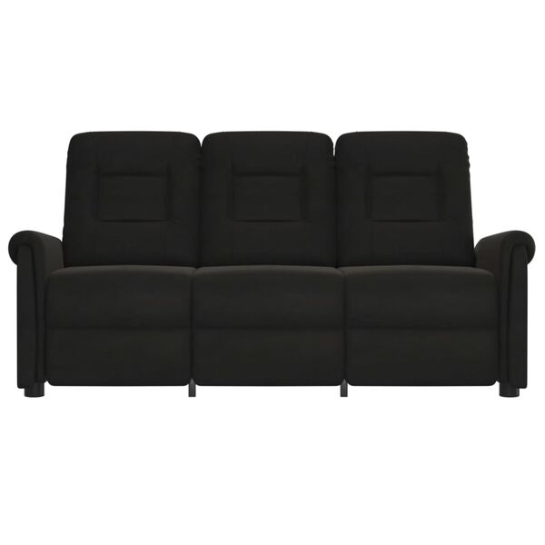 vidaXL Massagestoel 3-zits verstelbaar microvezelstof zwart