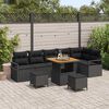 vidaXL Tuin Sofa Set met kussen 9 pcs Zwart Poly riet