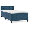 vidaXL Boxspring met matras fluweel donkerblauw 80x200 cm