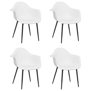 vidaXL Eetkamerstoelen 4 st PP wit