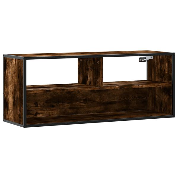 vidaXL Tv-meubel 100x31x39,5 cm bewerkt hout metaal gerookt eikenkleur