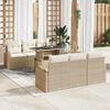 vidaXL Tuin Sofa Set met kussen 7 pcs Beige Poly riet