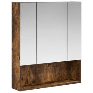 vidaXL Badkamer spiegelkast met plank Gerookt eiken 60 x 14.5 x 70 cm