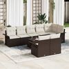 vidaXL Tuin Sofa Set met opslag 9 pcs Bruin poly rattan