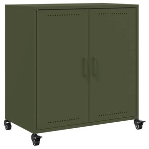 vidaXL Dressoir 68x39x72 cm staal olijfgroen