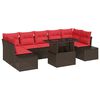 vidaXL Tuin Sofa Set 8 st 7-Aantal zitplaatsen Bruin en Rood