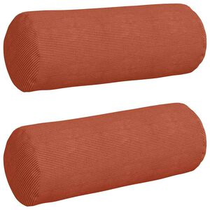 vidaXL Bolster Kussens 2 stuks Rood-oranje &Oslash; 25 x 70 cm Cordstof