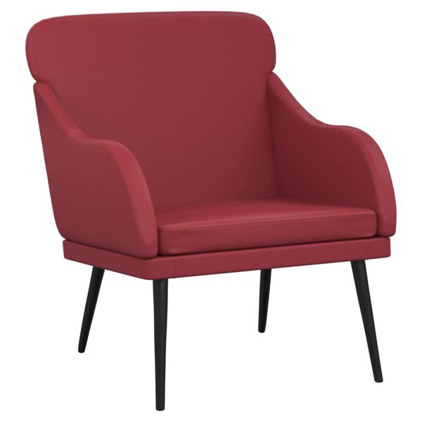 vidaXL Fauteuil 63x76x80 cm kunstleer wijnrood