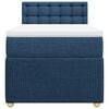 vidaXL Boxspring met matras stof blauw 90x190 cm