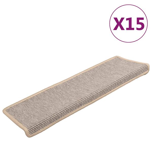 vidaXL Trapmatten 15 st 65x21x4 cm zilver met rechthoekige rand