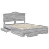 vidaXL Bedframe met hoofdeinde Grijs Sonoma 140 x 190 cm Bewerkt hout