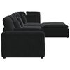 vidaXL Modulaire bank met voetenbank en kussens fluweel zwart