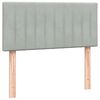 vidaXL Boxspring met matras fluweel lichtgrijs 80x220 cm