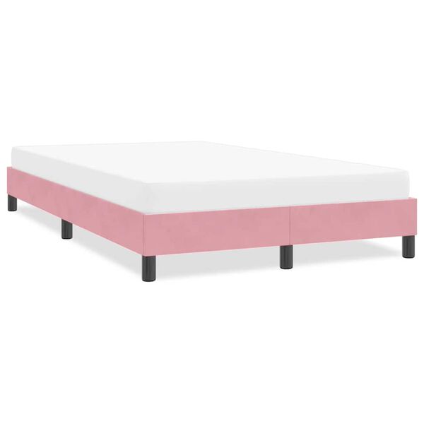 vidaXL Bedframe zonder matras 120x220 cm fluweel roze