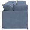 vidaXL Modulaire bank met kussens corduroy stof blauw