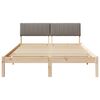 vidaXL Bedframe Bruin en taupe 135 x 190 cm Massief grenenhout