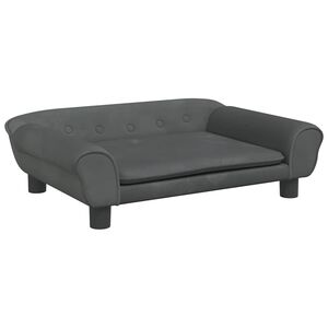 vidaXL Hondenmand 70x48x22 cm fluweel donkergrijs