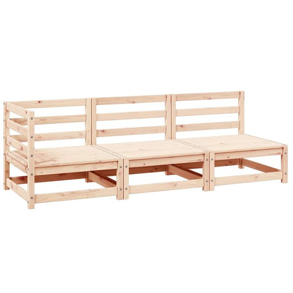 vidaXL 3-delige Loungeset massief grenenhout