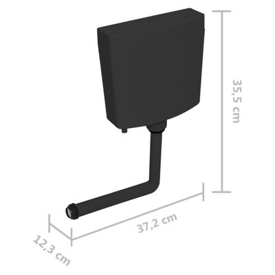 vidaXL Toiletstortbak met watertoevoer onderin 3/6 L zwart