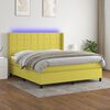 vidaXL Boxspring met matras en LED stof groen 160x200 cm