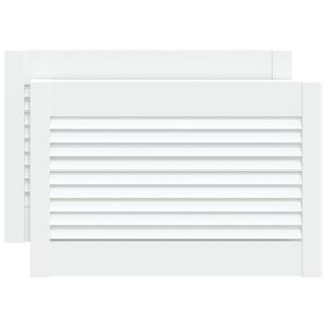 vidaXL Kastdeuren met lamellen 2 st 39,5x59,4 cm grenenhout wit