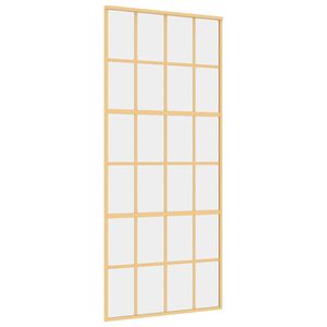 vidaXL Schuifdeur 90x205 cm helder ESG-glas en aluminium goudkleurig