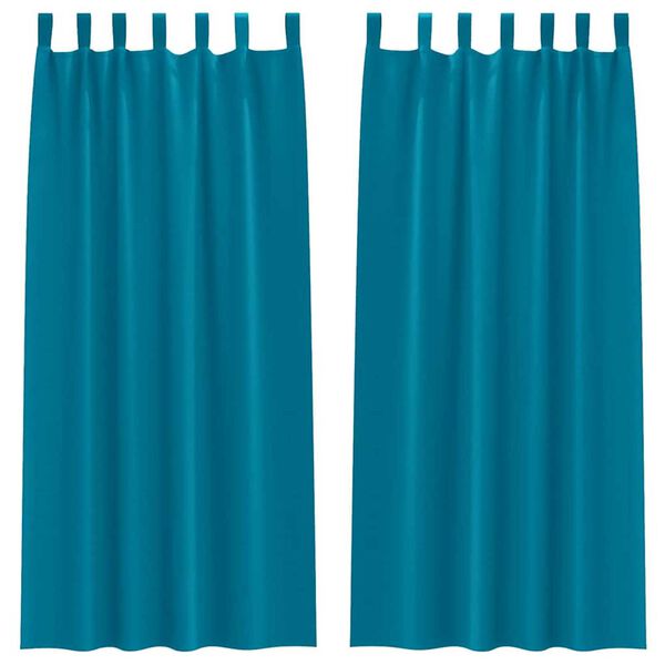 vidaXL Zwart-out Gordijnen met Ringen 2 pcs Turquoise 245 x 140 cm