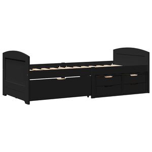 vidaXL Slaapbank met 5 lades zonder matras IRUN 90x200 cm zwart