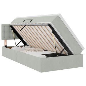 vidaXL Opbergbed met LED met matras Lichtgrijs 100 x 200 cm Fluweel