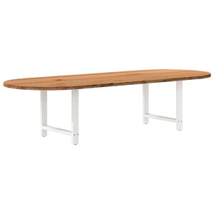 vidaXL Eettafel 320x120x74 cm ovaal massief eikenhout lichtbruin