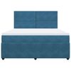 vidaXL Boxspring met matras fluweel donkerblauw 180x200 cm