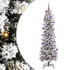vidaXL Kunstkerstboom met 300 LED Wit 210 cm PVC en Metaal en Plastic