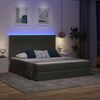 vidaXL Opbergbed met LED met matras Donkergrijs 160 x 200 cm Polyester