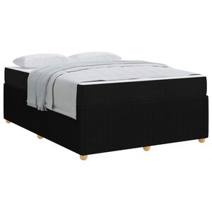 vidaXL Bedframe met matras Zwart 140 x 200 cm Stof