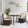 vidaXL Tuin eettafelset 3 pcs Bruin poly rattan