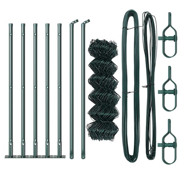 vidaXL Afrasteringspaal Groen 10 x 0,6 m (40 x 40 mm gaas)