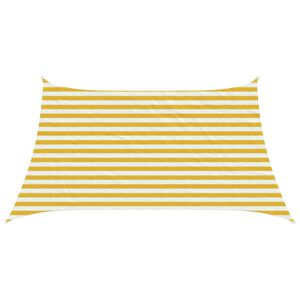 vidaXL Zonneschaduwzeil Geel en Wit 3 / 4 x 2 m HDPE