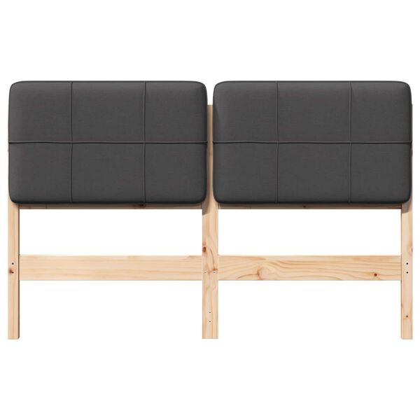 vidaXL Gestoffeerd hoofdbord Bruin en Donkergrijs 140 cm