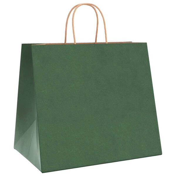 vidaXL Papieren zakken 50 st met hengsels 32x22x28 cm groen