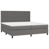 vidaXL Boxspring met matras en LED kunstleer grijs 200x200 cm
