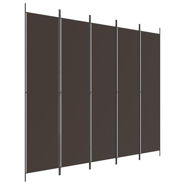 vidaXL Kamerscherm met 5 panelen 250x220 cm stof bruin
