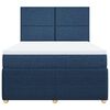 vidaXL Boxspring met matras stof blauw 160x200 cm