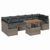 vidaXL Tuin Sofa Set met opslag 8 pcs Grijs Poly riet