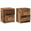 vidaXL Nachtkastjes 2 st met 2 lades 40x36x50 cm oud houtkleurig