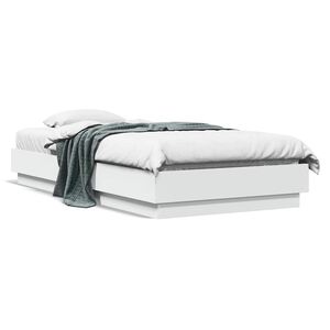 vidaXL Bedframe bewerkt hout wit 90x190 cm