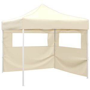 vidaXL Vouwtent met 2 wanden 291x291x315 cm cr&egrave;me