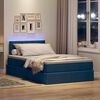 vidaXL Opbergbed met LED met matras met LED Blauw 120 x 200 cm Stof
