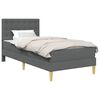 vidaXL Bedframe met matras met hoofdeinde Donkergrijs 90 x 190 cm Stof