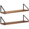 vidaXL Wandschappen 2 st Oud hout 60 x 16 x 15,5 cm